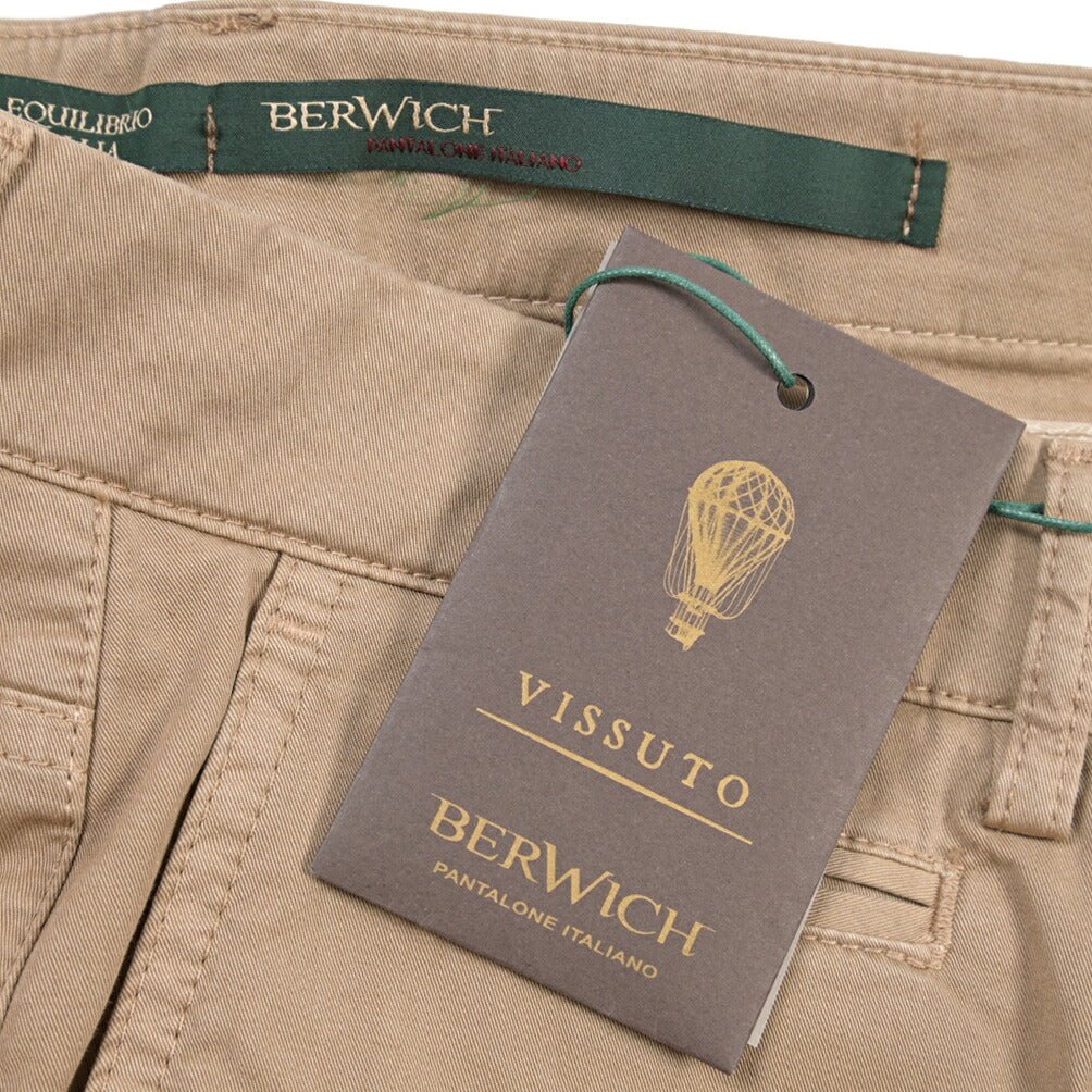 BERWICH “PINOT-GD” ストレッチコットン ノータックパンツ ベージュ(sabbia199) 32 | GUARDAROBA MILANO OFFICIAL STORE