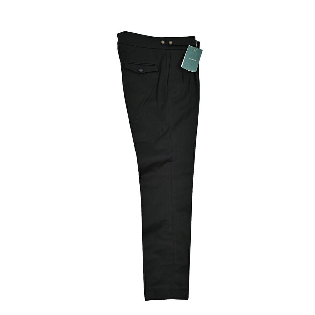 BERWICH "RAFFI GURKHA" コットン100% グルカパンツ / ベルトレススラックス ブラック(brack) 44 | GUARDAROBA MILANO OFFICIAL STORE