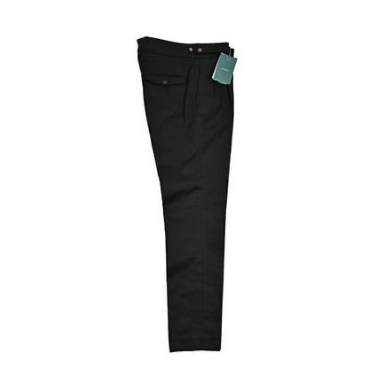 BERWICH "RAFFI GURKHA" コットン100% グルカパンツ / ベルトレススラックス ブラック(brack) 44 | GUARDAROBA MILANO OFFICIAL STORE