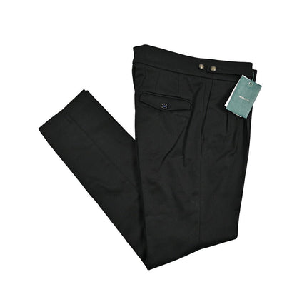 BERWICH "RAFFI GURKHA" コットン100% グルカパンツ / ベルトレススラックス ブラック(brack) 44 | GUARDAROBA MILANO OFFICIAL STORE
