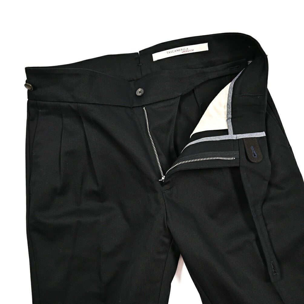 BERWICH "RAFFI GURKHA" コットン100% グルカパンツ / ベルトレススラックス ブラック(brack) 44 | GUARDAROBA MILANO OFFICIAL STORE