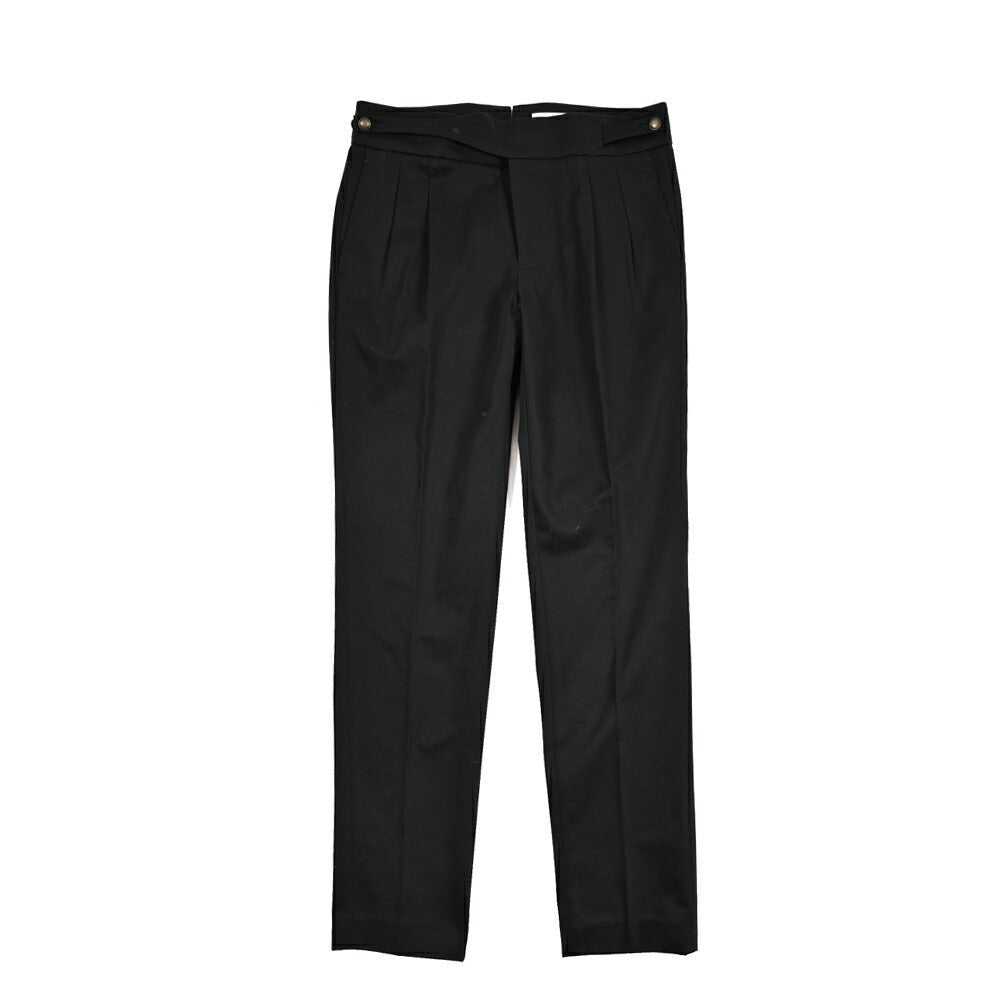 BERWICH "RAFFI GURKHA" コットン100% グルカパンツ / ベルトレススラックス ブラック(brack) 44 | GUARDAROBA MILANO OFFICIAL STORE