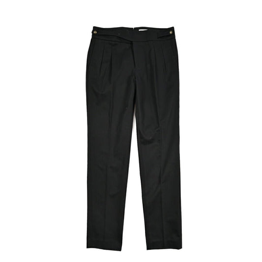 BERWICH "RAFFI GURKHA" コットン100% グルカパンツ / ベルトレススラックス ブラック(brack) 44 | GUARDAROBA MILANO OFFICIAL STORE