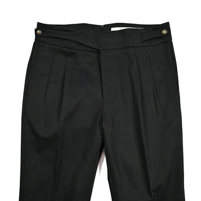 BERWICH "RAFFI GURKHA" コットン100% グルカパンツ / ベルトレススラックス ブラック(brack) 44 | GUARDAROBA MILANO OFFICIAL STORE