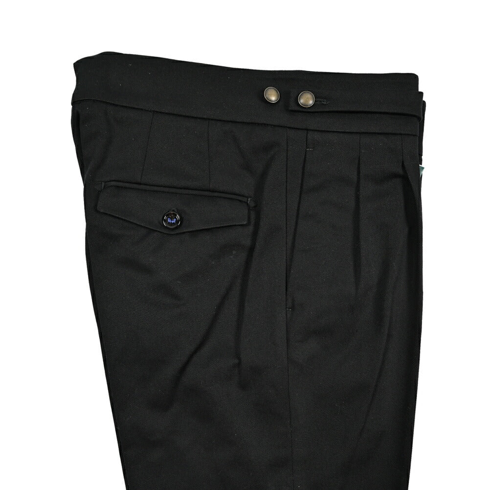 BERWICH "RAFFI GURKHA" コットン100% グルカパンツ / ベルトレススラックス ブラック(brack) 44 | GUARDAROBA MILANO OFFICIAL STORE