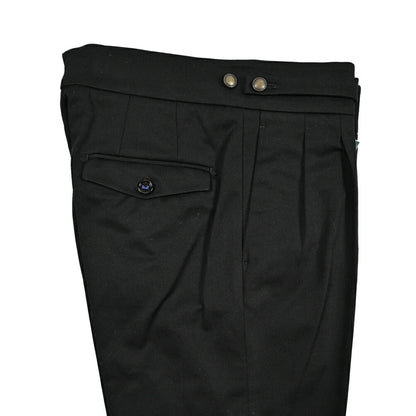 BERWICH "RAFFI GURKHA" コットン100% グルカパンツ / ベルトレススラックス ブラック(brack) 44 | GUARDAROBA MILANO OFFICIAL STORE