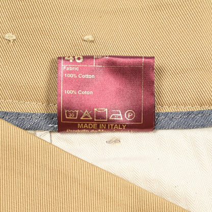BERWICH “RAFFI GURKHA” コットン100% ツータックベルトレススラックス ベージュ(sand) 46 | GUARDAROBA MILANO OFFICIAL STORE