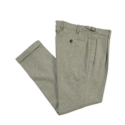 BERWICH “RETRO” ウール100% ワンタックスラックス グリーン(water green) 48 | GUARDAROBA MILANO OFFICIAL STORE