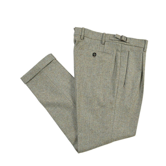 BERWICH “RETRO” ウール100% ワンタックスラックス グリーン(water green) 48 | GUARDAROBA MILANO OFFICIAL STORE