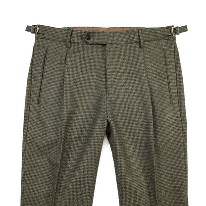 BERWICH “RETRO” ヴァージンウール100% ワンタックスラックス グリーン(green) 48 | GUARDAROBA MILANO OFFICIAL STORE