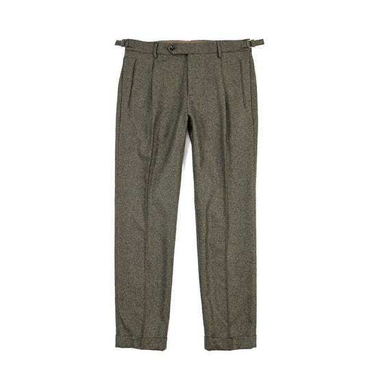 BERWICH “RETRO” ヴァージンウール100% ワンタックスラックス グリーン(green) 48 | GUARDAROBA MILANO OFFICIAL STORE