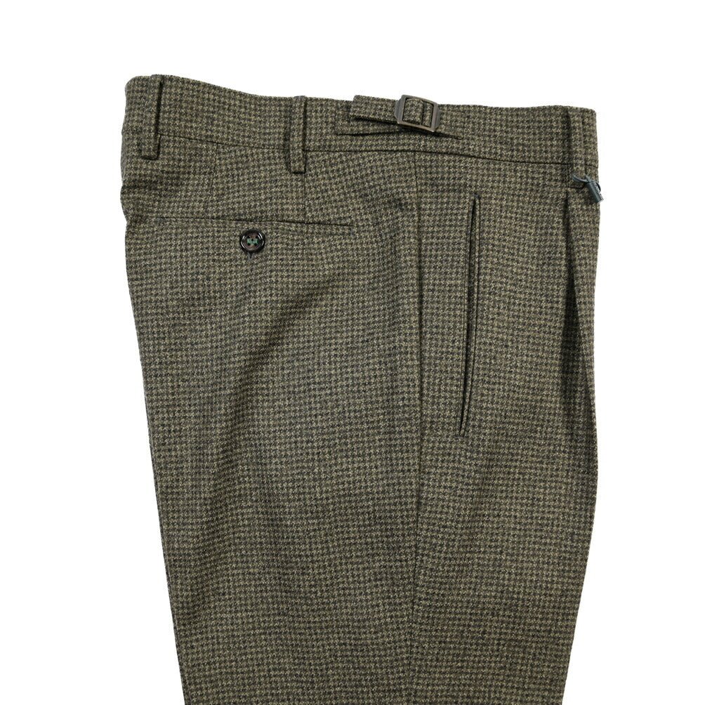 BERWICH “RETRO” ヴァージンウール100% ワンタックスラックス グリーン(green) 48 | GUARDAROBA MILANO OFFICIAL STORE