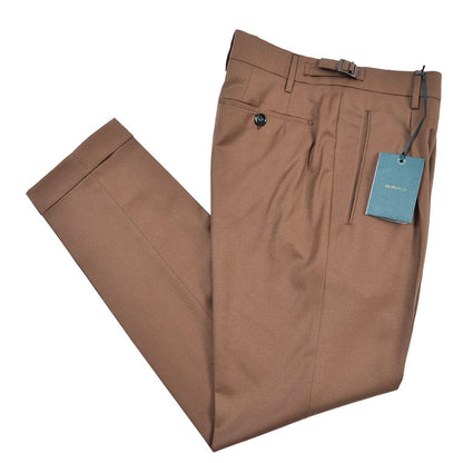 BERWICH “RETRO” ヴァージンウール100% ワンタックスラックス / CANONICO製生地 ブラウン(bronze) 46 | GUARDAROBA MILANO OFFICIAL STORE