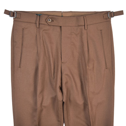 BERWICH “RETRO” ヴァージンウール100% ワンタックスラックス / CANONICO製生地 ブラウン(bronze) 46 | GUARDAROBA MILANO OFFICIAL STORE