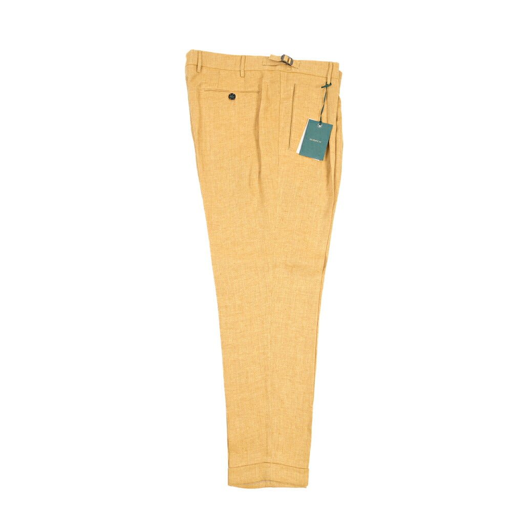 BERWICH “RETRO 1P” リネン100% ワンタックスラックス ゴールド(gold) 54 | GUARDAROBA MILANO OFFICIAL STORE
