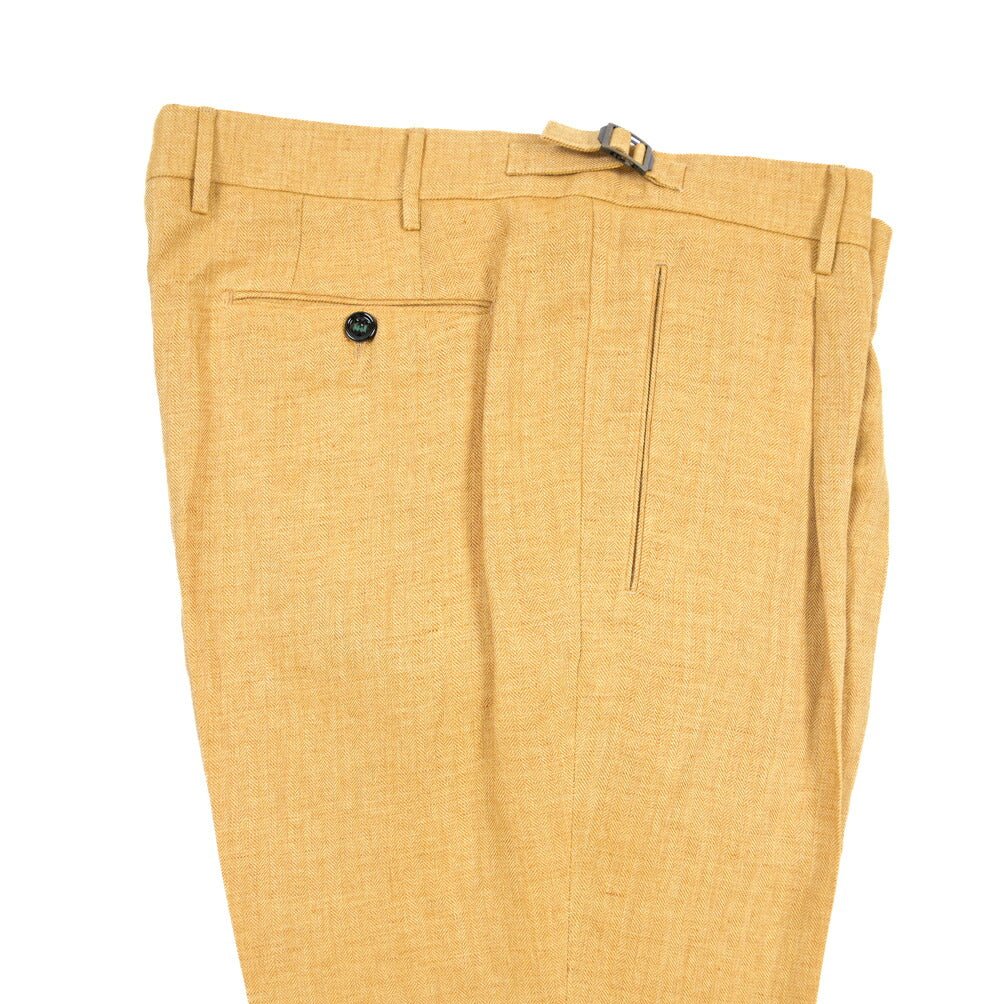 BERWICH “RETRO 1P” リネン100% ワンタックスラックス ゴールド(gold) 54 | GUARDAROBA MILANO OFFICIAL STORE