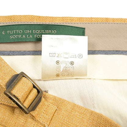 BERWICH “RETRO 1P” リネン100% ワンタックスラックス ゴールド(gold) 54 | GUARDAROBA MILANO OFFICIAL STORE