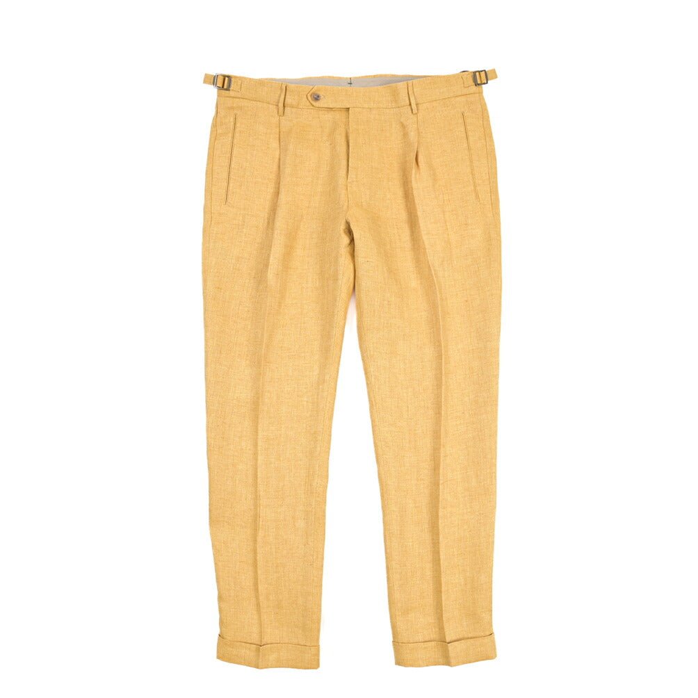 BERWICH “RETRO 1P” リネン100% ワンタックスラックス ゴールド(gold) 54 | GUARDAROBA MILANO OFFICIAL STORE