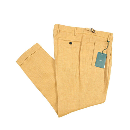 BERWICH “RETRO 1P” リネン100% ワンタックスラックス ゴールド(gold) 54 | GUARDAROBA MILANO OFFICIAL STORE