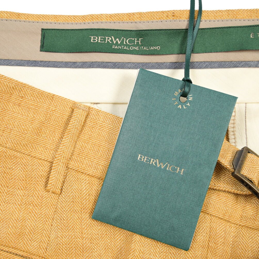 BERWICH “RETRO 1P” リネン100% ワンタックスラックス ゴールド(gold) 54 | GUARDAROBA MILANO OFFICIAL STORE