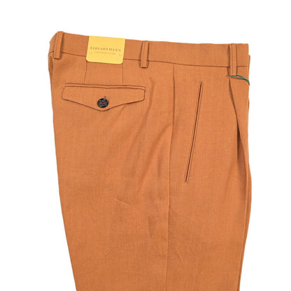 BERWICH “RETRO 1P” リネン100% ワンタックスラックス オレンジ(bronze) 48 | GUARDAROBA MILANO OFFICIAL STORE