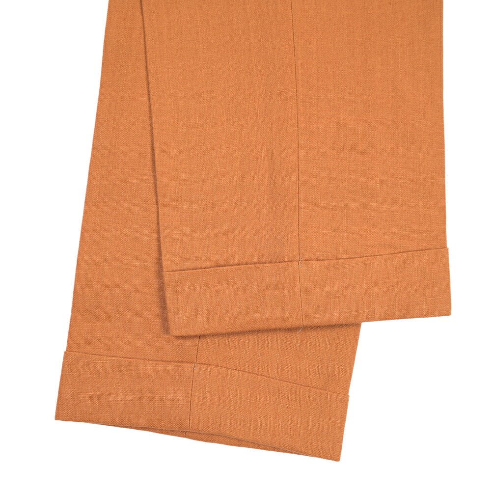 BERWICH “RETRO 1P” リネン100% ワンタックスラックス オレンジ(bronze) 48 | GUARDAROBA MILANO OFFICIAL STORE
