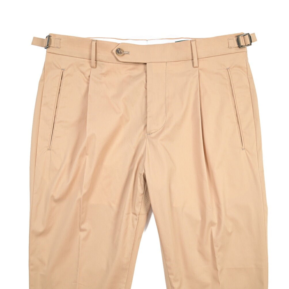 BERWICH “RETRO 1P” ストレッチナイロン ワンタックパンツ ベージュ(beige) 46 | GUARDAROBA MILANO OFFICIAL STORE