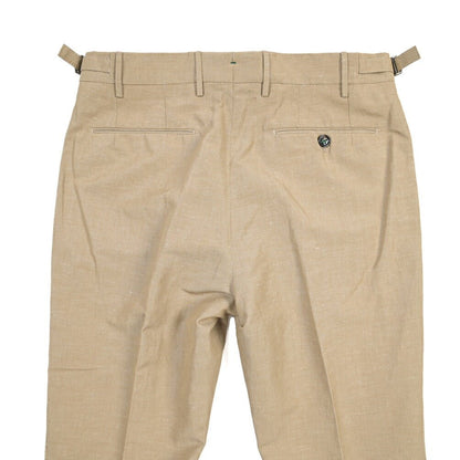 BERWICH “RETRO 1P” リネン混コットン ワンタックパンツ ベージュ(beige) 48 | GUARDAROBA MILANO OFFICIAL STORE