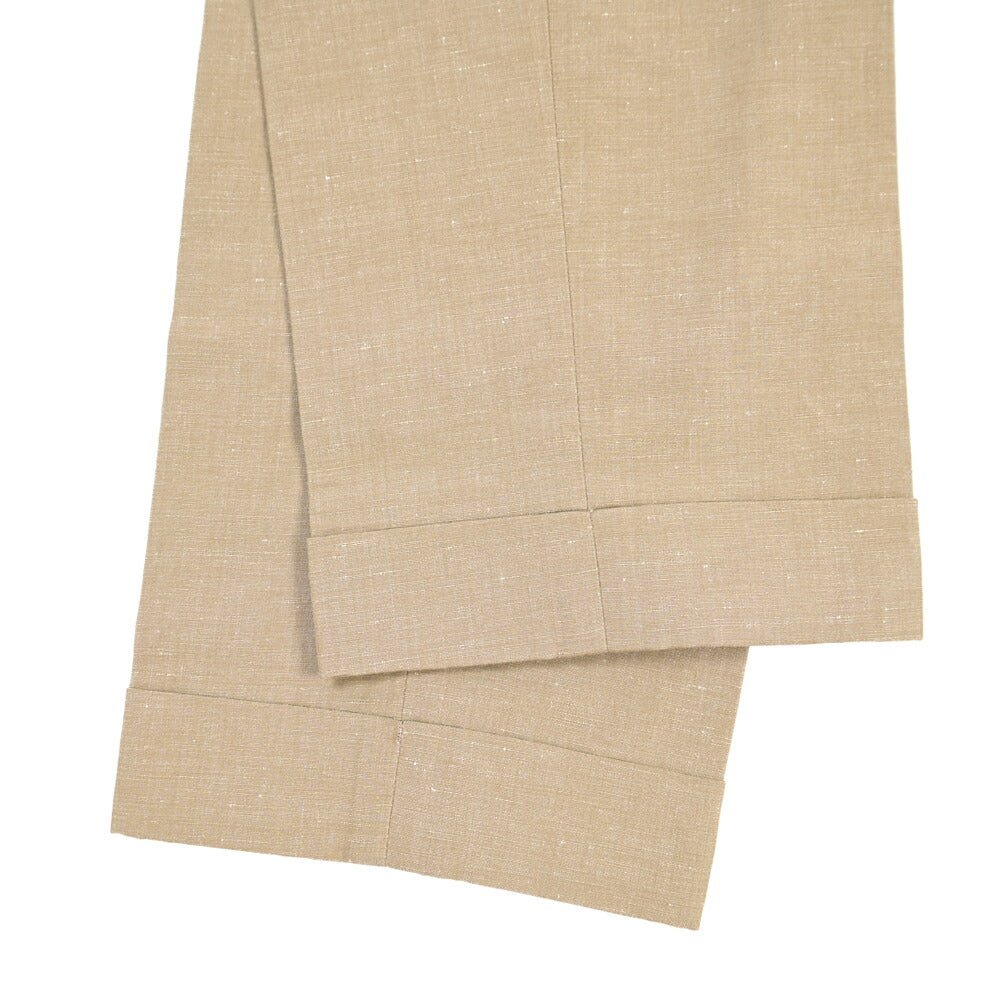 BERWICH “RETRO 1P” リネン混コットン ワンタックパンツ ベージュ(beige) 48 | GUARDAROBA MILANO OFFICIAL STORE
