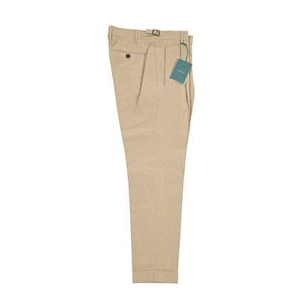 BERWICH “RETRO 1P” リネン混コットン ワンタックパンツ ベージュ(beige) 48 | GUARDAROBA MILANO OFFICIAL STORE