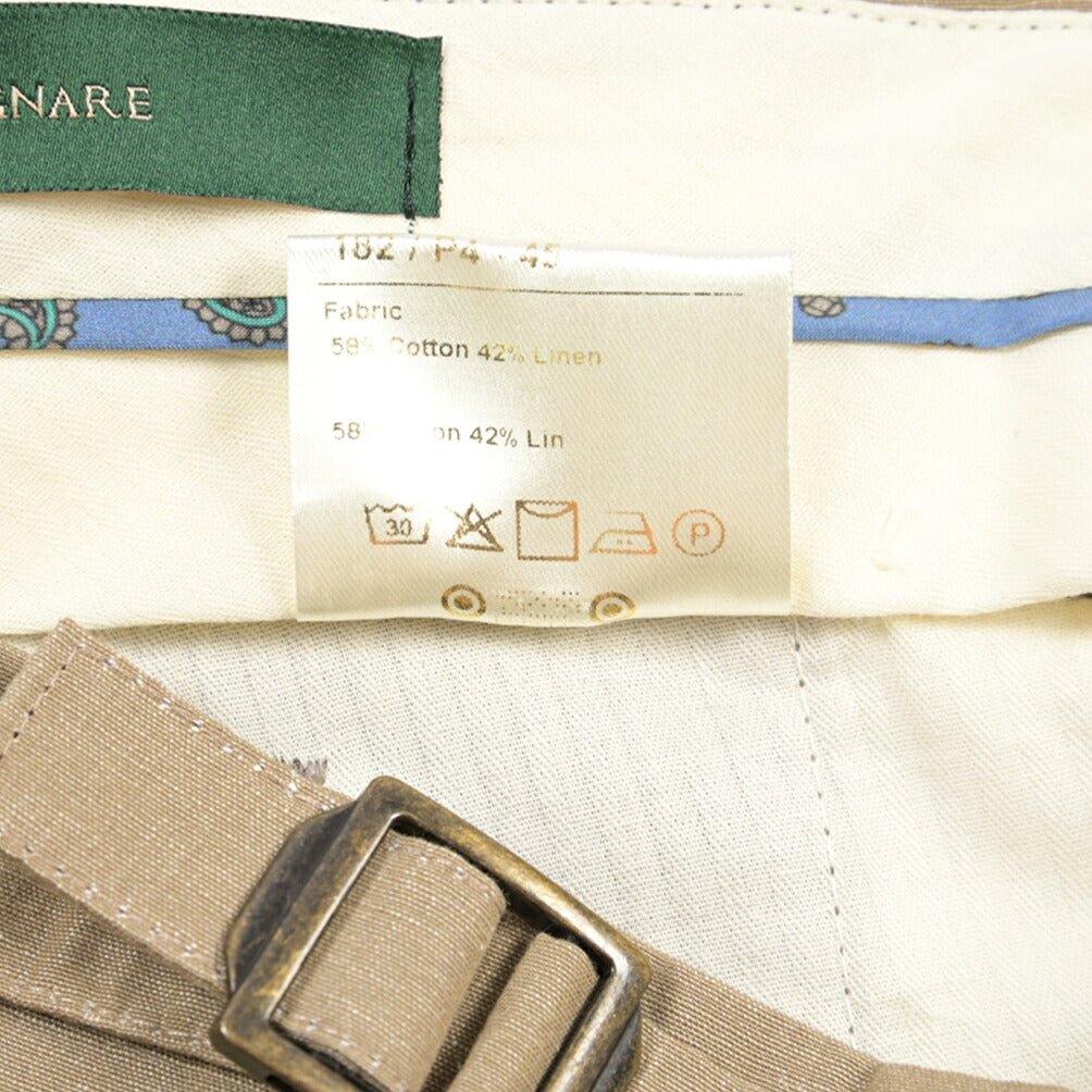 BERWICH “RETRO 1P” リネン混コットン ワンタックパンツ ベージュ(beige) 48 | GUARDAROBA MILANO OFFICIAL STORE