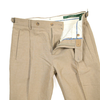 BERWICH “RETRO 1P” リネン混コットン ワンタックパンツ ベージュ(beige) 48 | GUARDAROBA MILANO OFFICIAL STORE