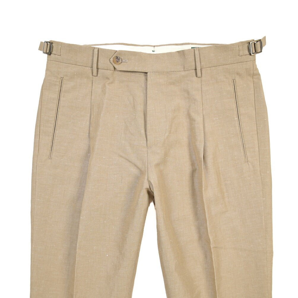 BERWICH “RETRO 1P” リネン混コットン ワンタックパンツ ベージュ(beige) 48 | GUARDAROBA MILANO OFFICIAL STORE
