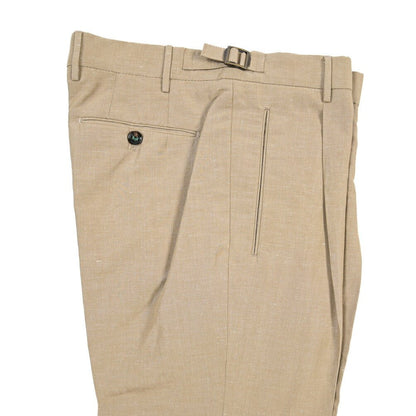 BERWICH “RETRO 1P” リネン混コットン ワンタックパンツ ベージュ(beige) 48 | GUARDAROBA MILANO OFFICIAL STORE