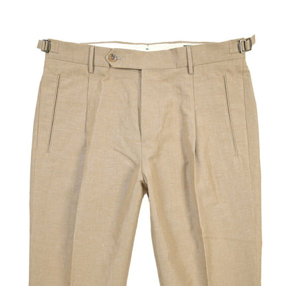 BERWICH “RETRO 1P” リネン混コットン ワンタックパンツ ベージュ(beige) 48 | GUARDAROBA MILANO OFFICIAL STORE