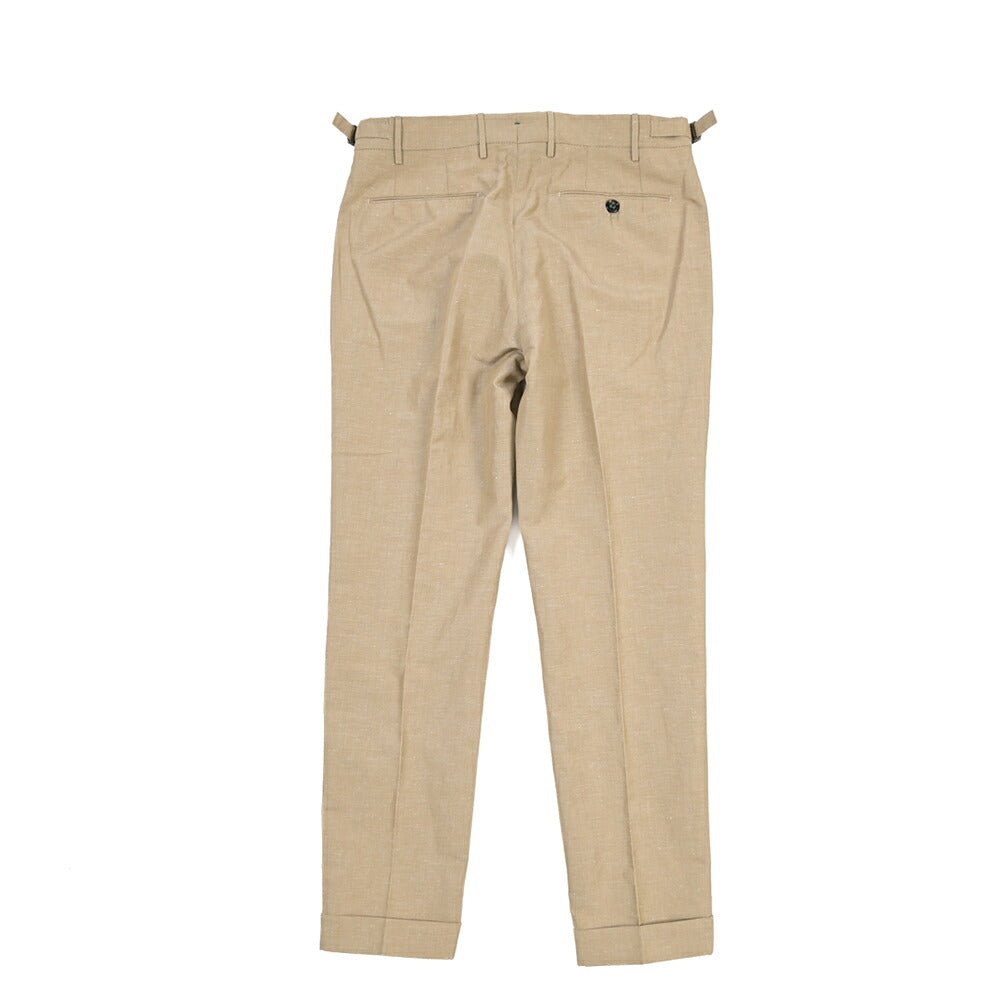 BERWICH “RETRO 1P” リネン混コットン ワンタックパンツ ベージュ(beige) 48 | GUARDAROBA MILANO OFFICIAL STORE