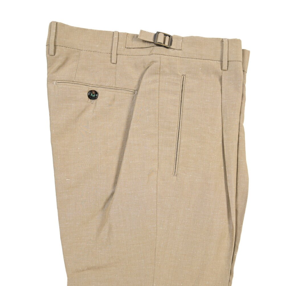 BERWICH “RETRO 1P” リネン混コットン ワンタックパンツ ベージュ(beige) 48 | GUARDAROBA MILANO OFFICIAL STORE