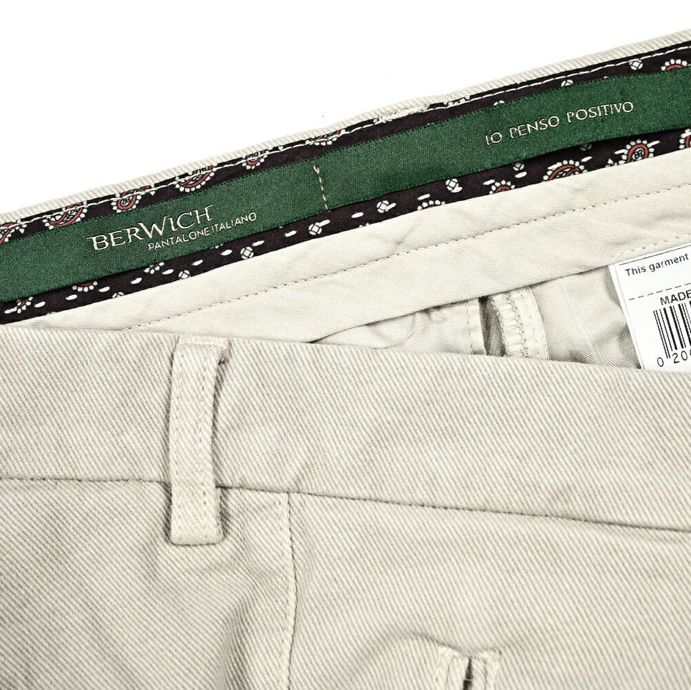 秋冬先行セール｜BERWICH "RETRO" ストレッチコットン ワンタックチノスラックス｜411740-52｜GUARDAROBA MILANO OFFICIAL STORE