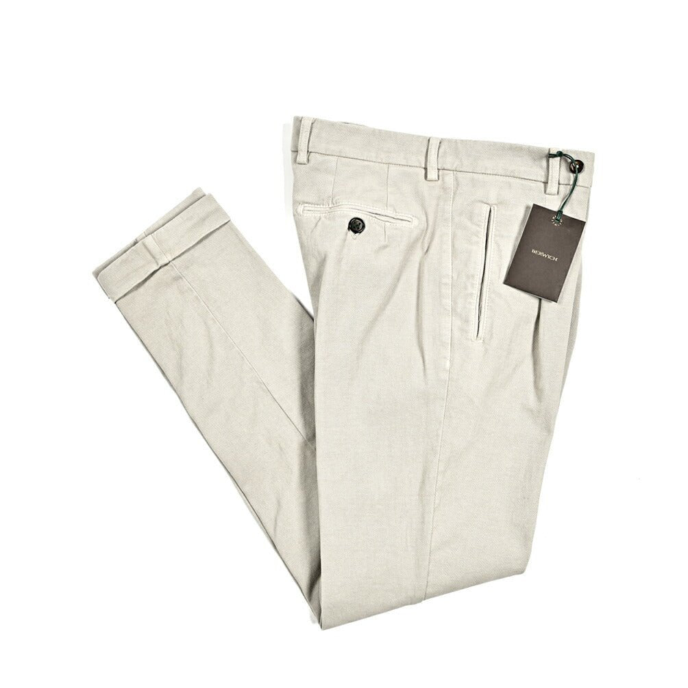 秋冬先行セール｜BERWICH "RETRO" ストレッチコットン ワンタックチノスラックス｜411740-52｜GUARDAROBA MILANO OFFICIAL STORE