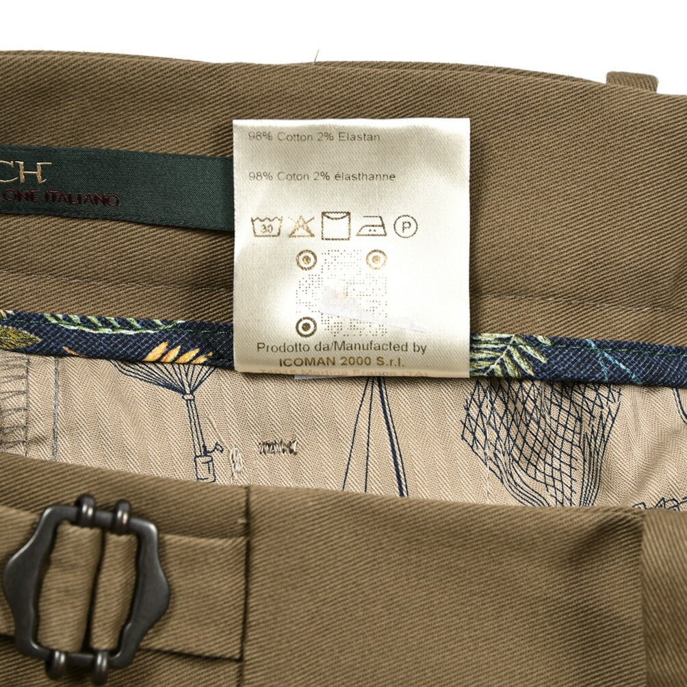 BERWICH "RETRO" ストレッチコットンチノワンタックスラックス｜424776 - 46｜GUARDAROBA MILANO OFFICIAL STORE
