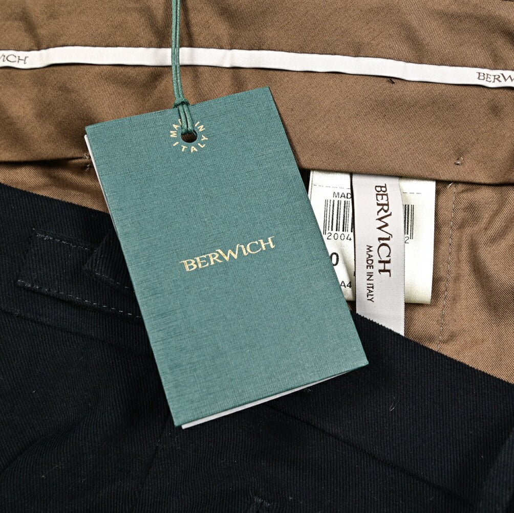BERWICH "RETRO" ストレッチコットン ワンタックパンツ｜433693-50｜GUARDAROBA MILANO OFFICIAL STORE