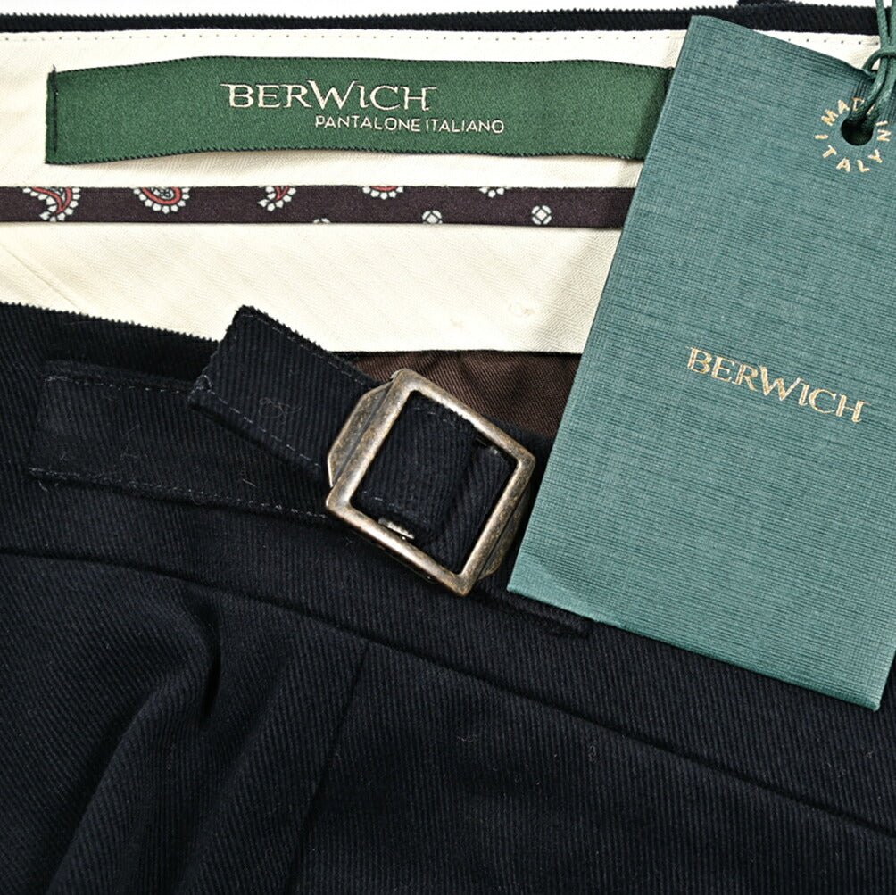BERWICH "RETRO" ストレッチコットン ワンタックパンツ｜433832-44｜GUARDAROBA MILANO OFFICIAL STORE