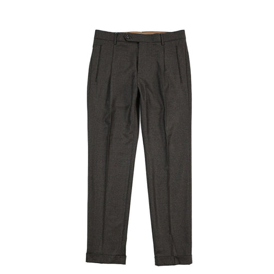 BERWICH “RETRO” ストレッチウール ワンタックスラックス ブラウン(brown) 46 | GUARDAROBA MILANO OFFICIAL STORE