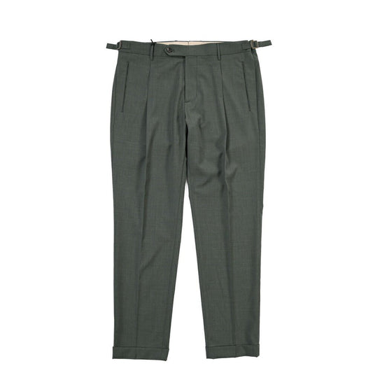 BERWICH “RETRO” 高機能ストレッチウール ワンタックスラックス グリーン(green) 52 | GUARDAROBA MILANO OFFICIAL STORE