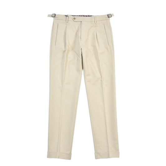 BERWICH “RETRO” リヨセル混コットン ワンタックパンツ ベージュ(beige) 46 | GUARDAROBA MILANO OFFICIAL STORE