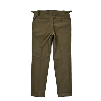 BERWICH “RETRO” ストレッチコットン ワンタックパンツ カーキグリーン(army) 44 | GUARDAROBA MILANO OFFICIAL STORE