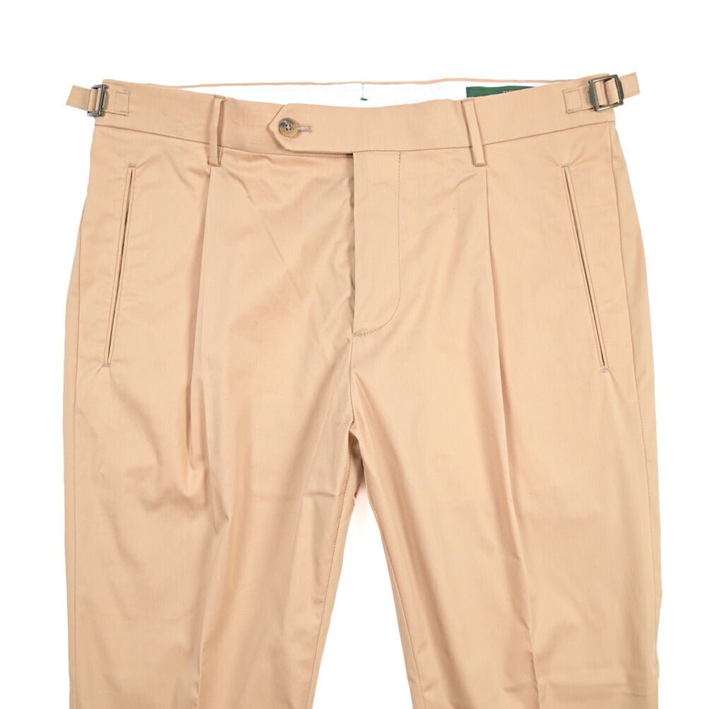BERWICH “RETRO” ストレッチコットン ワンタックパンツ ベージュ(beige) 46 | GUARDAROBA MILANO OFFICIAL STORE