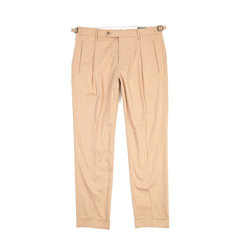 BERWICH “RETRO” ストレッチコットン ワンタックパンツ ベージュ(beige) 46 | GUARDAROBA MILANO OFFICIAL STORE