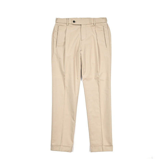 BERWICH “RETRO ELAX” ストレッチコットン ワンタックチノパンツ ベージュ(sand) 46 | GUARDAROBA MILANO OFFICIAL STORE