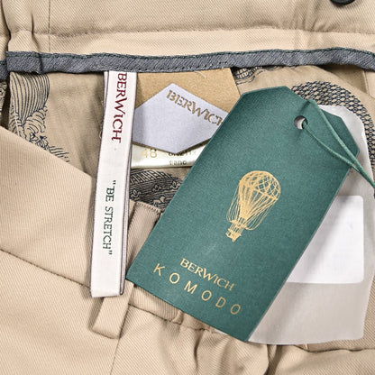 BERWICH “RETRO ELAX” ストレッチコットン ワンタックチノパンツ ベージュ(sand) 46 | GUARDAROBA MILANO OFFICIAL STORE